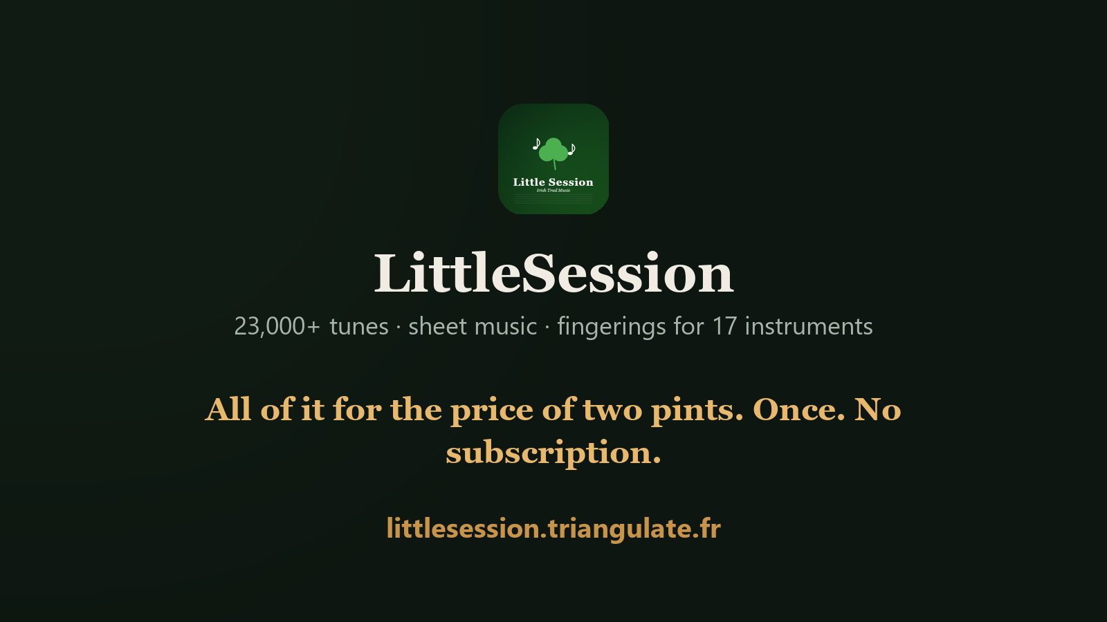 LittleSession: 23,000+ tunes, sheet music and fingerings for 17 instruments